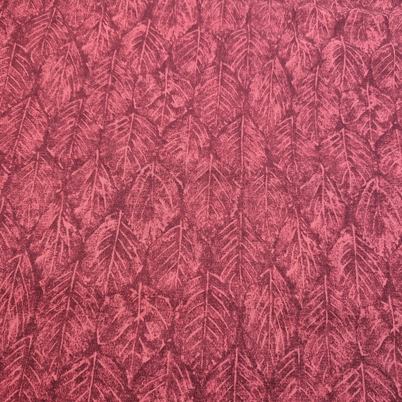 Other - Leaves Earth Tones Seasons Cotton Fabric Tonal Oxblood Blender 2 Yards
